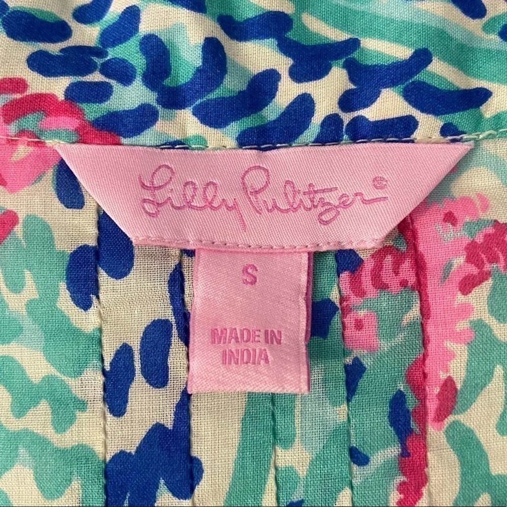 Lilly Pulitzer Sarasota Beaded Tunic Electric Feel Cameo White - Picture 12 of 15